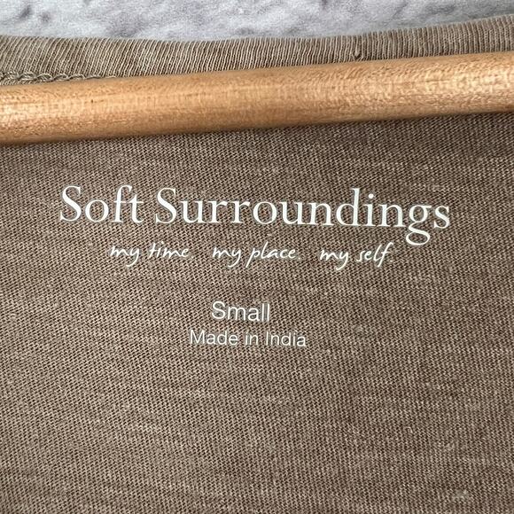 Soft Surroundings Womens S Coastal Grandma Boho Minimalist Mixed Media Tunic Top - Picture 7 of 11